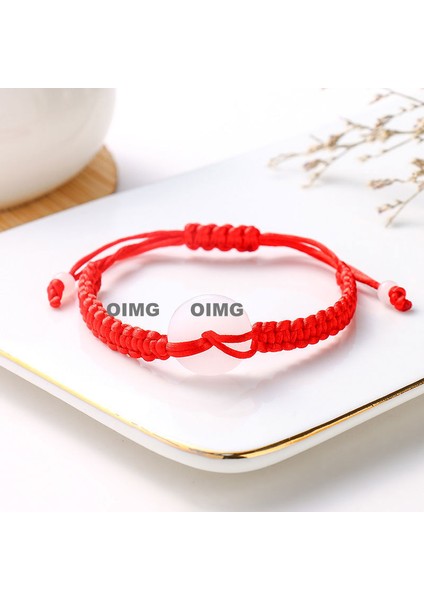 Yeni Iyi Şans Bileziği Erkek ve Kadın Ilham Verici Nimet Hediye El Dokuması Kırmızı Ip (Yurt Dışından)