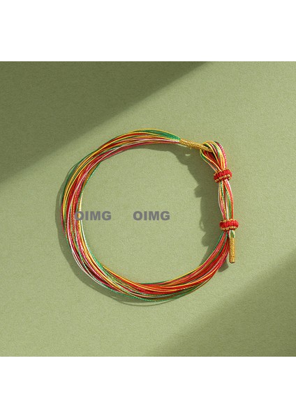 Yeni Iyi Şans Bileziği Dokuma Çocuk Modelleri Bebek Bebek Erkek ve Kadın Yetişkin Nimet Renkli Ip U Aslan Beş Renkli Çizgi El Ipi Bitmiş Ürünler (Yurt Dışından)
