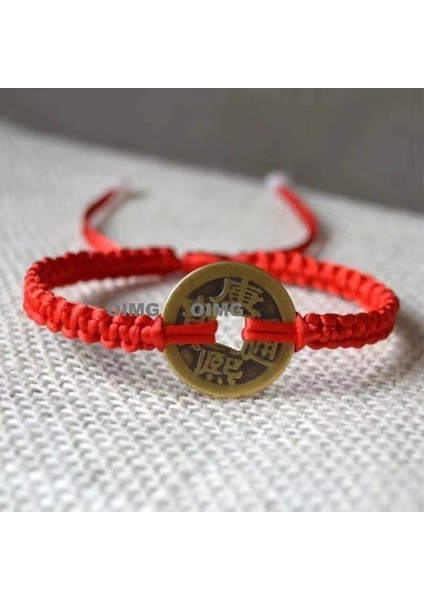 Yeni Iyi Şans Bileziği Erkek ve Kadın Ilham Verici Nimet Hediye El Dokuması Kırmızı Ip (Yurt Dışından)