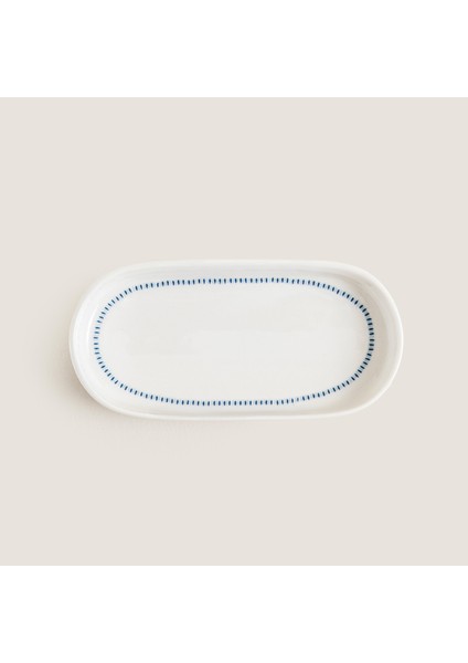 Pelion Kayık Servis Tabağı 16 cm Mavi/beyaz