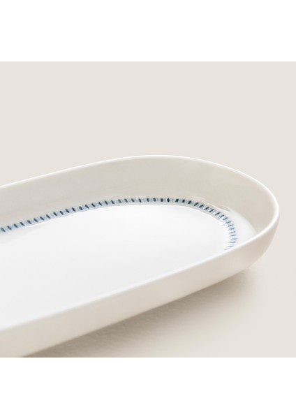 Pelion Kayık Servis Tabağı 16 cm Mavi/beyaz fırsatları