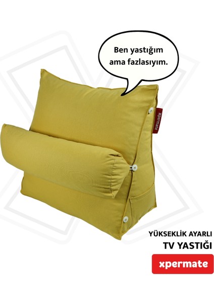 Tv Yastığı Boyun Bel ve Sırt Destekli Yastık Ameliyat Sonrası Yastık Hasta Yastığı Koyu Sarı