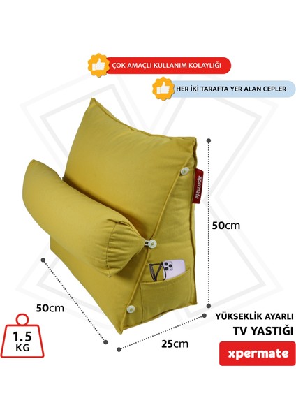 Tv Yastığı Boyun Bel ve Sırt Destekli Yastık Ameliyat Sonrası Yastık Hasta Yastığı Koyu Sarı fiyatları