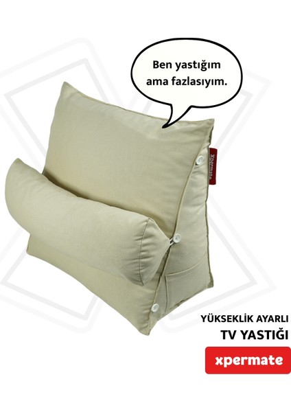 Tv Yastığı Boyun Bel ve Sırt Destekli Yastık Ameliyat Sonrası Yastık Hasta Yastığı Açık Bej