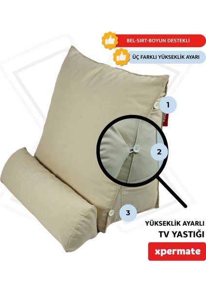 Tv Yastığı Boyun Bel ve Sırt Destekli Yastık Ameliyat Sonrası Yastık Hasta Yastığı Açık Bej fiyatları