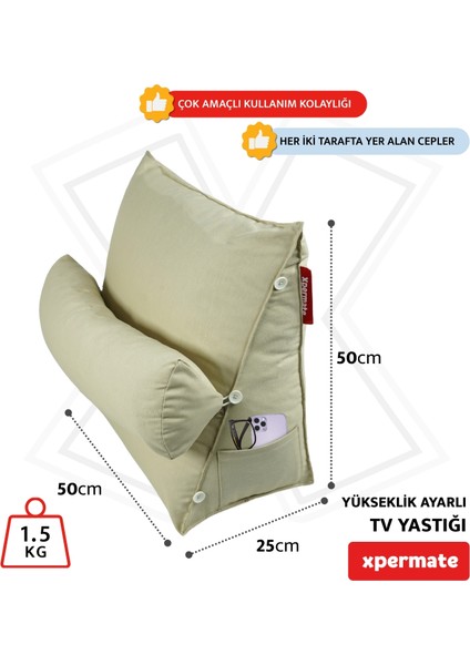 Tv Yastığı Boyun Bel ve Sırt Destekli Yastık Ameliyat Sonrası Yastık Hasta Yastığı Açık Bej modelleri