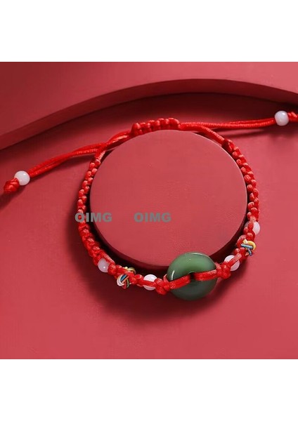 Yeni Iyi Şans Bileziği Erkek ve Kadın Ilham Verici Nimet Hediye El Dokuması Kırmızı Ip (Yurt Dışından)