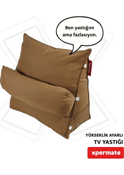 Tv Yastığı Boyun Bel ve Sırt Destekli Yastık Ameliyat Sonrası Yastık Hasta Yastığı Kahverengi