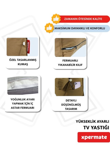 Tv Yastığı Boyun Bel ve Sırt Destekli Yastık Ameliyat Sonrası Yastık Hasta Yastığı Kahverengi fırsatları