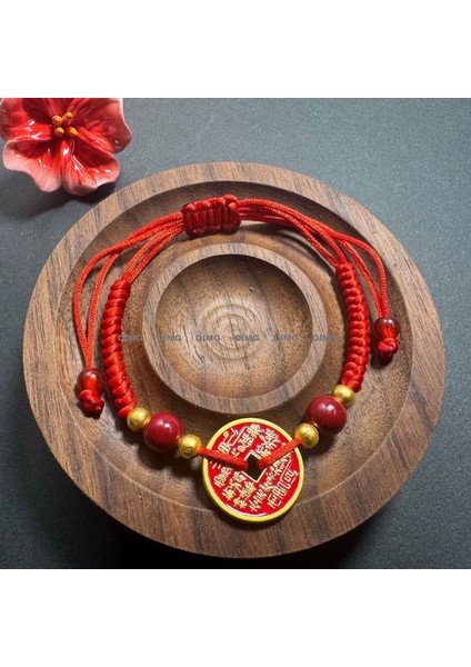 Yeni Iyi Şans Bileziği Erkek ve Kadın Ilham Verici Nimet Hediye El Dokuması Kırmızı Ip (Yurt Dışından)