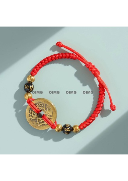 Yeni Iyi Şans Bileziği Erkek ve Kadın Ilham Verici Nimet Hediye El Dokuması Kırmızı Ip (Yurt Dışından)