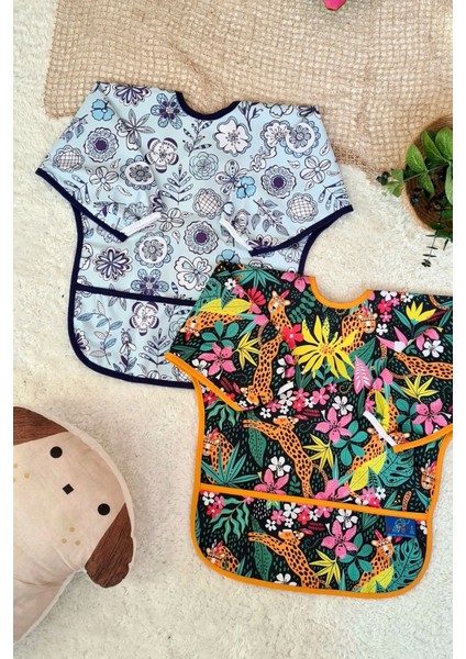 Flower ve Dream Desenli 2'li Paket Sıvı Geçirmez Kız Çocuk Aktivite ve Mama Önlüğü 6-24 Ay fiyatları