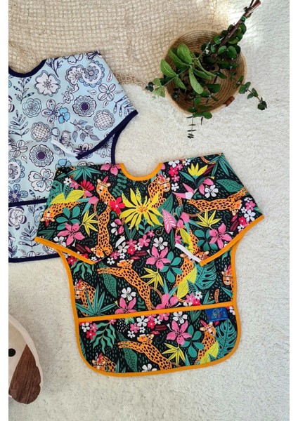 Flower ve Dream Desenli 2'li Paket Sıvı Geçirmez Kız Çocuk Aktivite ve Mama Önlüğü 6-24 Ay modelleri