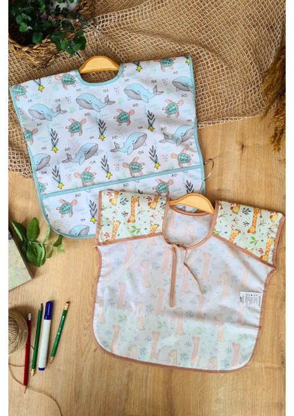 Sıvı Geçirmez Kolsuz 6-24 Ay 2'li Aktivite ve Mama Önlüğü ( Dolphin-Forest) modelleri