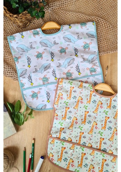 Sıvı Geçirmez Kolsuz 6-24 Ay 2'li Aktivite ve Mama Önlüğü ( Dolphin-Forest) fırsatları