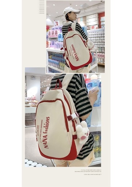 Naylon Sırt Kampüs Tarzı Kontrast Işıklı Sırt Ortaokul Öğrencisi Okul Çantası (Yurt Dışından) fiyatları