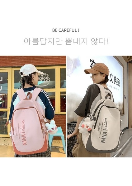 Naylon Sırt Kampüs Tarzı Kontrast Işıklı Sırt Ortaokul Öğrencisi Okul Çantası (Yurt Dışından) modelleri