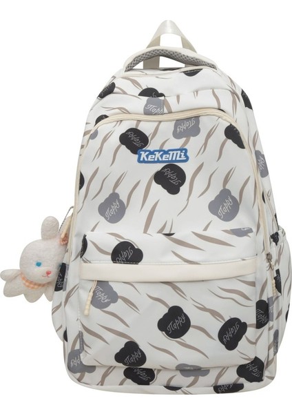 Tatlı Okul Çantası Kadın Üniversite Öğrencisi Moda Grafiti Büyük Kapasiteli Sırt Çantası Lise Ortaokul Öğrencisi Seyahat Sırt Çantası Trendi (Yurt Dışından)