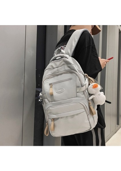 Okul Çantası 2023 Yeni Stil Düz Renk Tuval Rahat Sırt Çantası Kadın Üniversite Öğrencileri Için, Ortaokul Öğrencileri, Kore Tarzı Moda Erkekler Için Sırt Çantası (Yurt Dışından) indirimleri