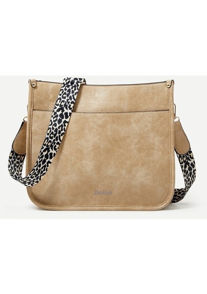Crossbody Kadın Çantası Kadın Çantası 2023 Avrupa ve Amerika Moda Crossbody Leopar Desenli Omuz Büyük Kapasiteli Tote Çanta (Yurt Dışından)