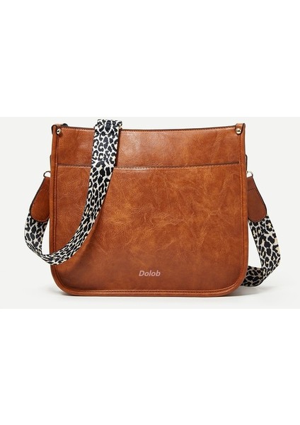 Crossbody Kadın Çantası Kadın Çantası 2023 Avrupa ve Amerika Moda Crossbody Leopar Desenli Omuz Büyük Kapasiteli Tote Çanta (Yurt Dışından)