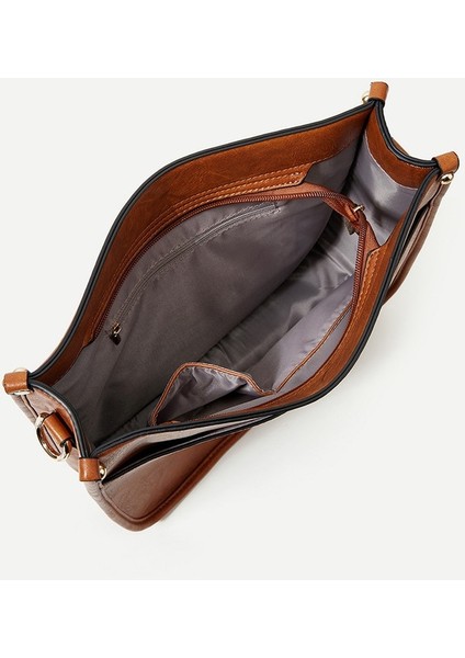 Crossbody Kadın Çantası Kadın Çantası 2023 Avrupa ve Amerika Moda Crossbody Leopar Desenli Omuz Büyük Kapasiteli Tote Çanta (Yurt Dışından)