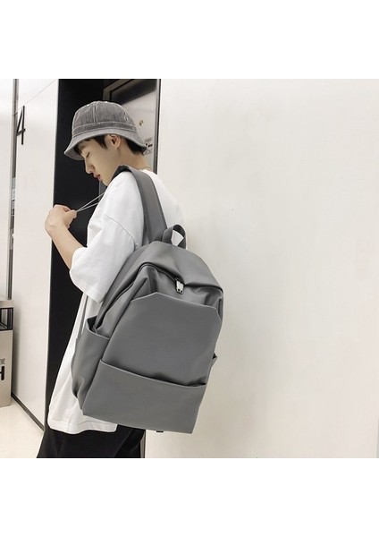 Okul Çantası Sırt Çantası Büyük Kapasiteli Ins Moda Düz Renk Sırt Çantası Kadın Kampüs Tarzı Sırt Çantası Öğrenci Çantası (Yurt Dışından) modelleri
