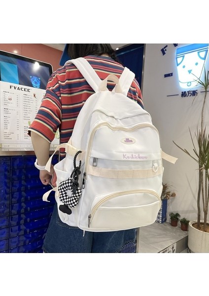 Yeni Moda Basit Öğrenci Sırt Çantası Kişiselleştirilmiş Rahat Trendy Okul Çantası Naylon Büyük Kapasiteli Sırt Çantası (Yurt Dışından)