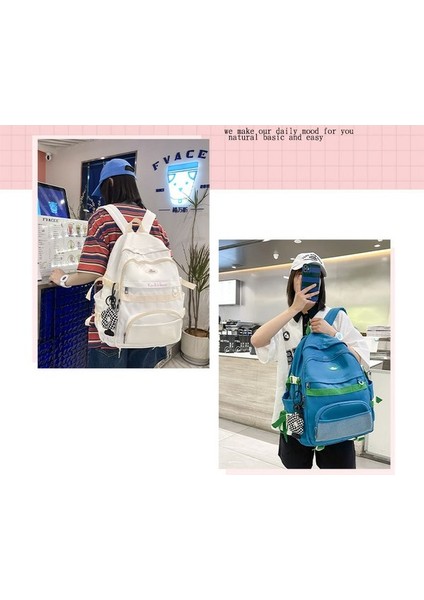 Yeni Moda Basit Öğrenci Sırt Çantası Kişiselleştirilmiş Rahat Trendy Okul Çantası Naylon Büyük Kapasiteli Sırt Çantası (Yurt Dışından)