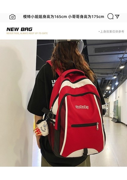 Yeni Okul Çantası Kız Öğrenci Amerikan Moda Niş Büyük Kapasiteli Dayanıklı Sırt Çantası (Yurt Dışından) fırsatları
