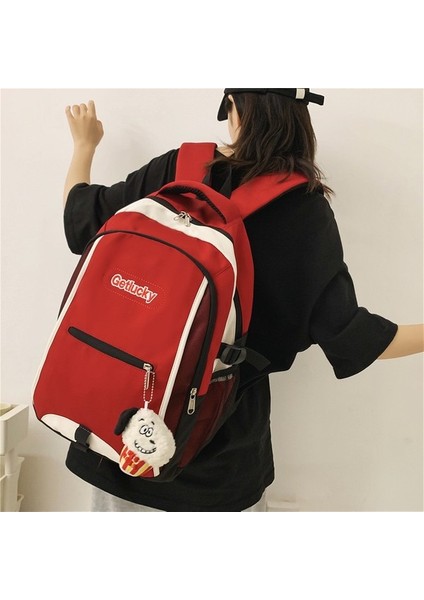 Yeni Okul Çantası Kız Öğrenci Amerikan Moda Niş Büyük Kapasiteli Dayanıklı Sırt Çantası (Yurt Dışından) indirimleri