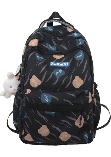 Tatlı Okul Çantası Kadın Üniversite Öğrencisi Moda Grafiti Büyük Kapasiteli Sırt Çantası Lise Ortaokul Öğrencisi Seyahat Sırt Çantası Trendi (Yurt Dışından)