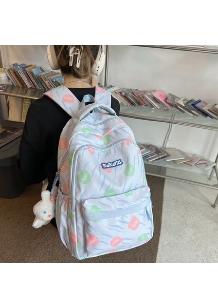 Tatlı Okul Çantası Kadın Üniversite Öğrencisi Moda Grafiti Büyük Kapasiteli Sırt Çantası Lise Ortaokul Öğrencisi Seyahat Sırt Çantası Trendi (Yurt Dışından) modelleri