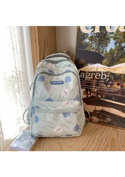 Tatlı Okul Çantası Kadın Üniversite Öğrencisi Moda Grafiti Büyük Kapasiteli Sırt Çantası Lise Ortaokul Öğrencisi Seyahat Sırt Çantası Trendi (Yurt Dışından) fırsatları