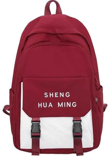 Takım Tarzı Okul Kadın Lise Öğrencileri Ortaokul Öğrencileri Büyük Kapasiteli Kontrast Li Sırt Seyahat Çantası (Yurt Dışından)