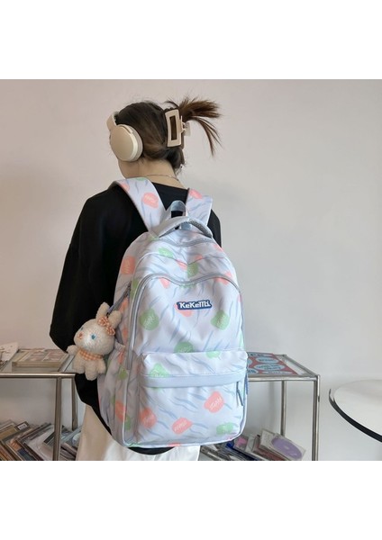 Tatlı Okul Çantası Kadın Üniversite Öğrencisi Moda Grafiti Büyük Kapasiteli Sırt Çantası Lise Ortaokul Öğrencisi Seyahat Sırt Çantası Trendi (Yurt Dışından) fiyatları