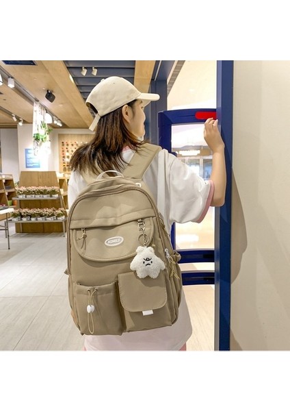 Okul Çantası Kız Sevimli Basit Büyük Kapasiteli Niş Okul Çantası Kadın Kolej Ortaokul Öğrencisi Sırt Çantası (Yurt Dışından) fiyatları