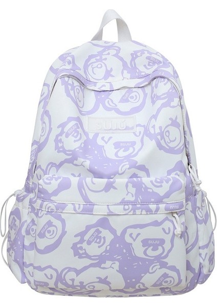 Okul Kadın Ayı Baskı Ortaokul Öğrencisi Sırt Japon Karikatür Sevimli Kolej Rüzgar Sırt Çantası (Yurt Dışından)