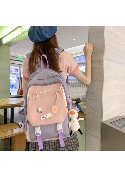 Okul Çantası Kadın Orta Okul Öğrencisi Sırt Çantası Ortaokul Öğrencisi Büyük Kapasiteli Sırt Çantası 4-6 Sınıf Okul Çantası Ortaokul Kız (Yurt Dışından) modelleri