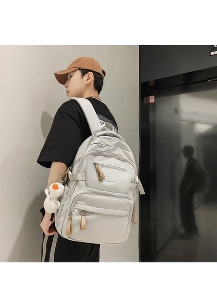 Okul Çantası 2023 Yeni Stil Düz Renk Tuval Rahat Sırt Çantası Kadın Üniversite Öğrencileri Için, Ortaokul Öğrencileri, Kore Tarzı Moda Erkekler Için Sırt Çantası (Yurt Dışından) fiyatları