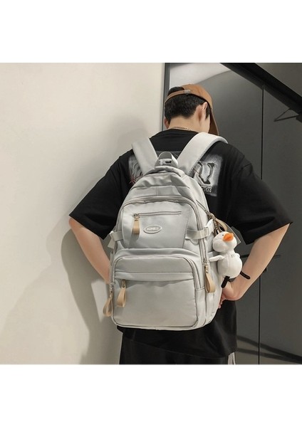 Okul Çantası 2023 Yeni Stil Düz Renk Tuval Rahat Sırt Çantası Kadın Üniversite Öğrencileri Için, Ortaokul Öğrencileri, Kore Tarzı Moda Erkekler Için Sırt Çantası (Yurt Dışından) fırsatları