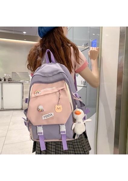 Okul Çantası Kadın Orta Okul Öğrencisi Sırt Çantası Ortaokul Öğrencisi Büyük Kapasiteli Sırt Çantası 4-6 Sınıf Okul Çantası Ortaokul Kız (Yurt Dışından) modelleri
