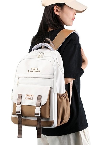 Öğrenci Okul Çantası Kadın Ortaokul Öğrencisi Hafif ve Basit Büyük Kapasiteli Sırt Çantası Lise Öğrencisi Kolej Öğrencisi Sırt Çantası Kız (Yurt Dışından)