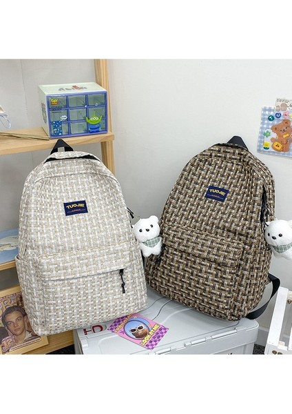 Sırt Ekose Öğrenci Seyahat Kadın Kore Versiyonu Büyük Kapasiteli Kampüs Kız Sırt Çantası (Yurt Dışından) fiyatları