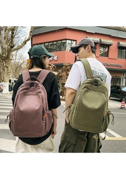 Üniversite Öğrencisi Okul Çantası Erkek 2023 Yeni Trend Düz Renk Eğlence Seyahat Sırt Çantası Basit Çift Sırt Çantası (Yurt Dışından) fiyatları