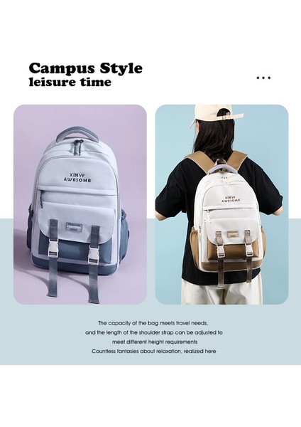 Öğrenci Okul Çantası Kadın Ortaokul Öğrencisi Hafif ve Basit Büyük Kapasiteli Sırt Çantası Lise Öğrencisi Kolej Öğrencisi Sırt Çantası Kız (Yurt Dışından) fırsatları