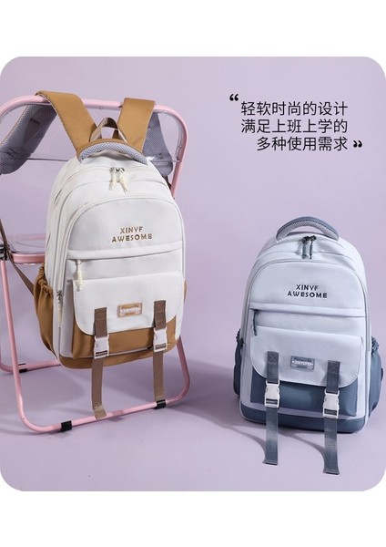 Öğrenci Okul Çantası Kadın Ortaokul Öğrencisi Hafif ve Basit Büyük Kapasiteli Sırt Çantası Lise Öğrencisi Kolej Öğrencisi Sırt Çantası Kız (Yurt Dışından) indirimleri