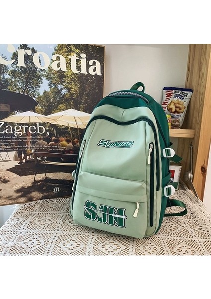 Yeni Pratik Büyük Kapasiteli Trend Hong Kong Çift Sırt Çantaları Kontrast Renkli Ortaokul ve Lise Öğrencileri Sırt Çantaları (Yurt Dışından) modelleri