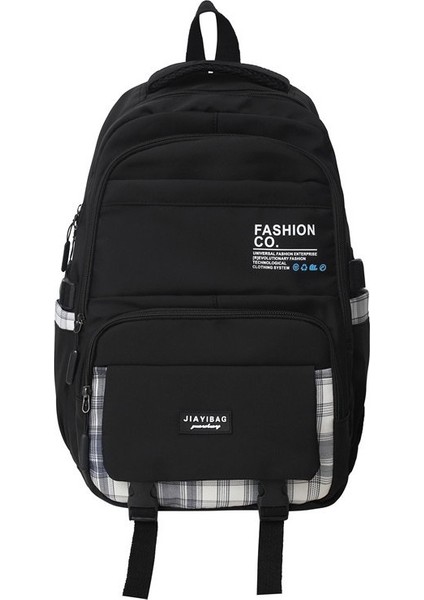 Sırt Kadın Kore Versiyonu Büyük Kapasiteli Lise Üniversite Öğrencileri Okul Ekose Seyahat Sırt Çantası (Yurt Dışından)