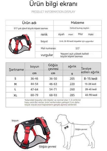 Sınır Ötesi Yeni Evcil Hayvan Tasması Yelek Tipi Büyük Köpek Göğüs Kemeri Yansıtıcı Patlamaya Dayanıklı Delme Köpek Tasma (Yurt Dışından)